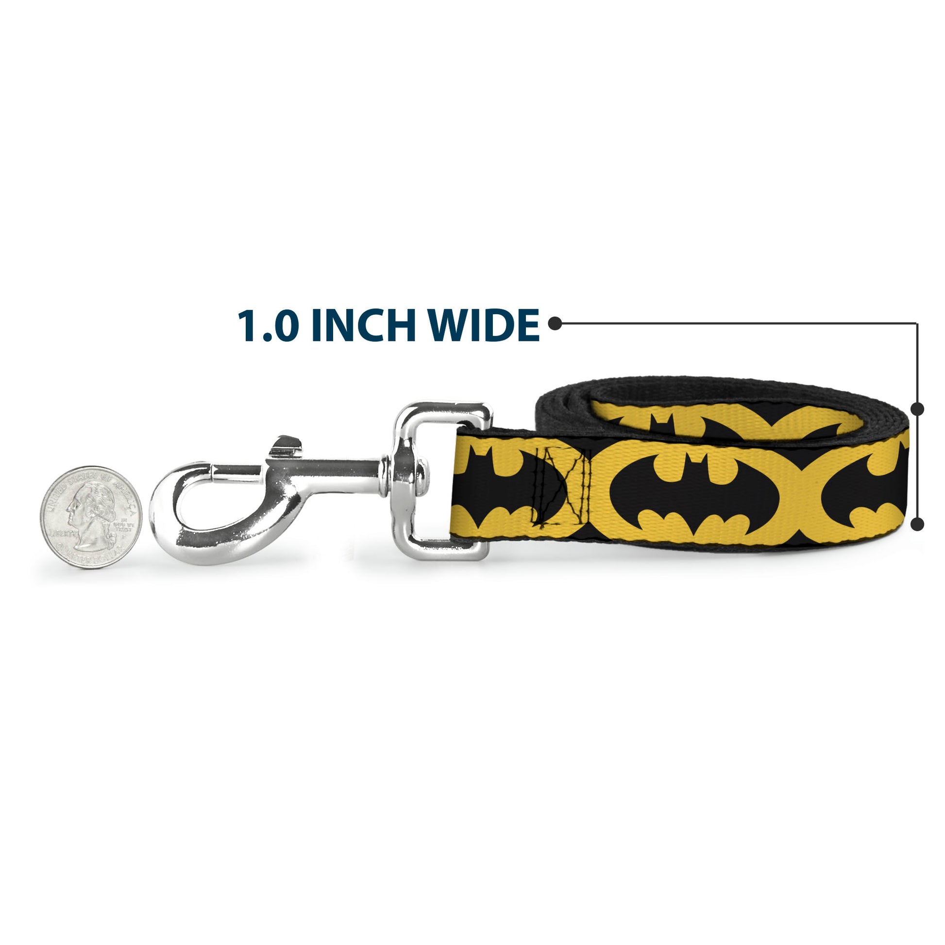Dog Leash - Bat Signal-5 Black/Yellow/Black Dog Leashes DC Comics