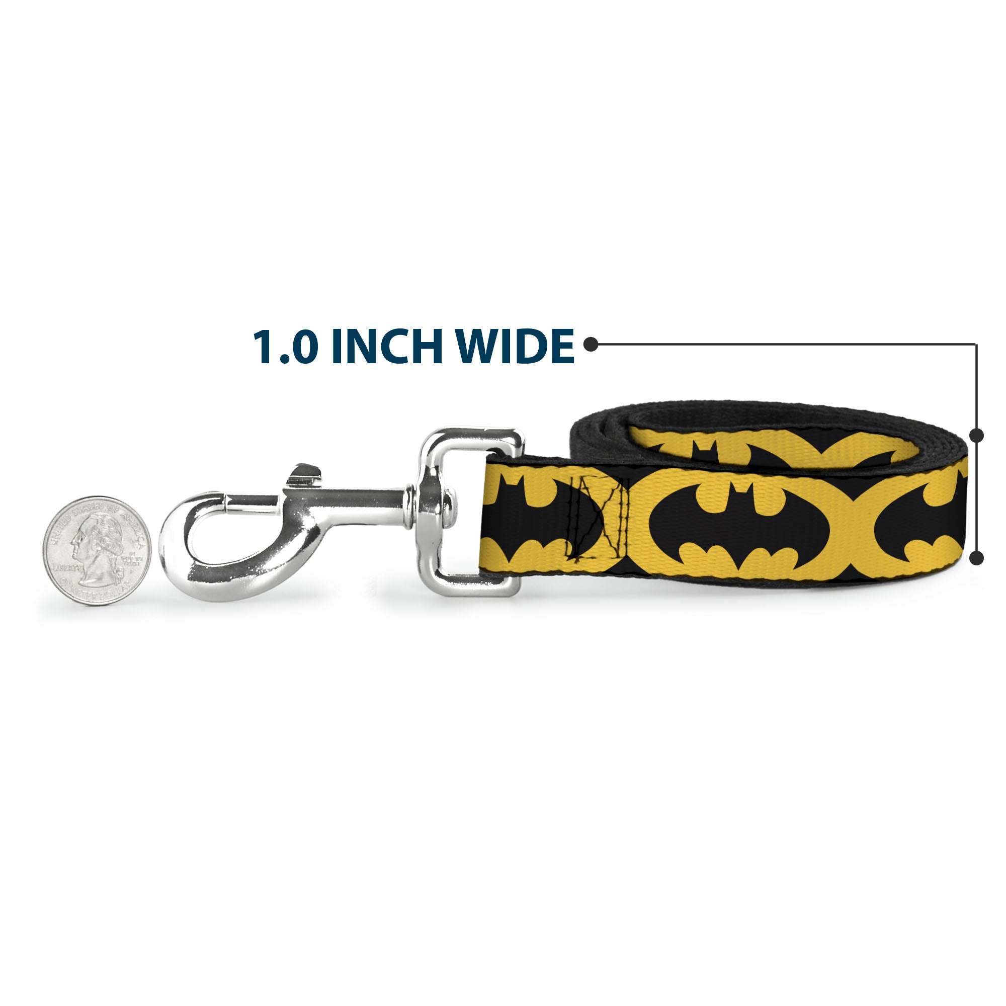 Dog Leash - Bat Signal-5 Black/Yellow/Black Dog Leashes DC Comics