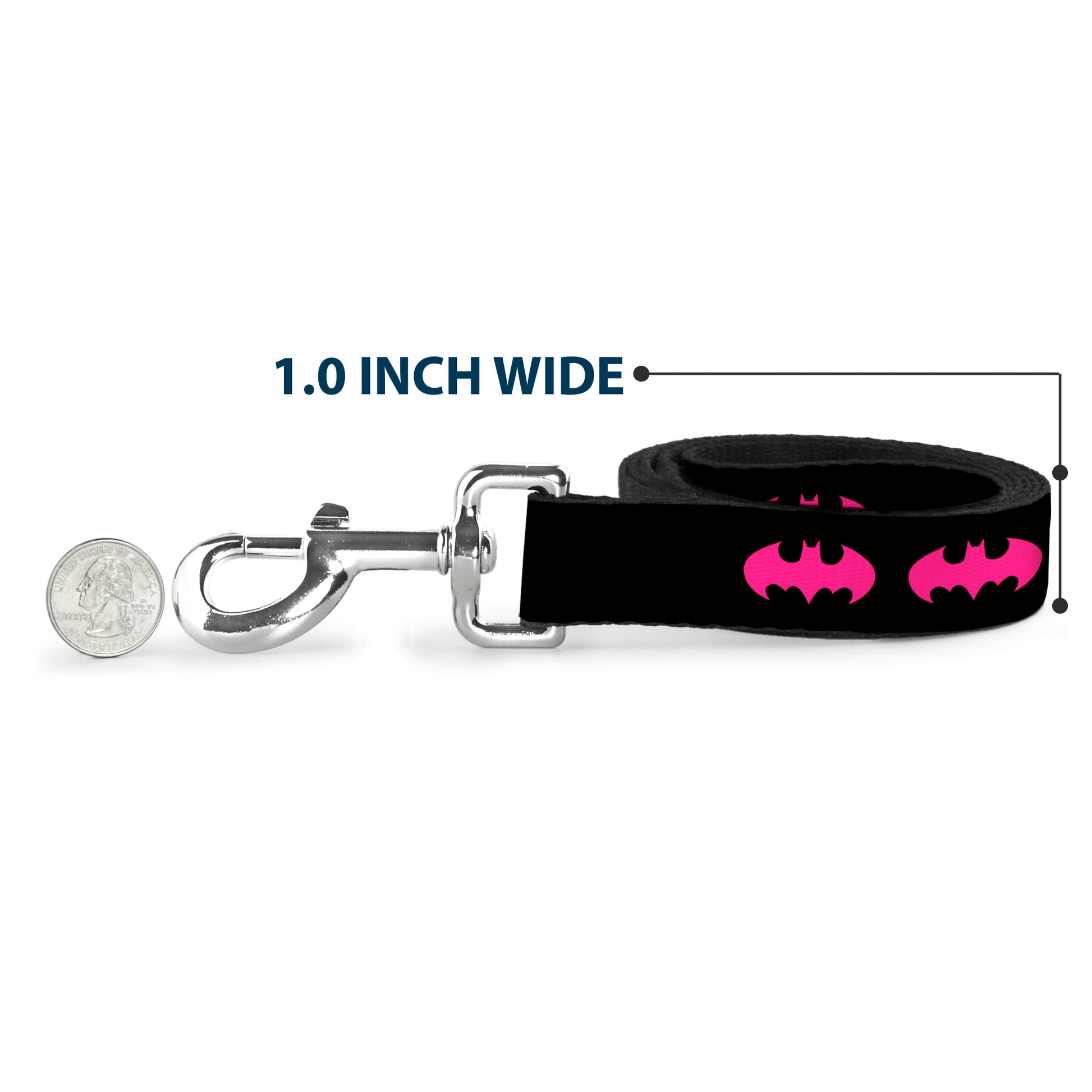 Dog Leash - Batman Signal Black/Fuchsia Dog Leashes DC Comics
