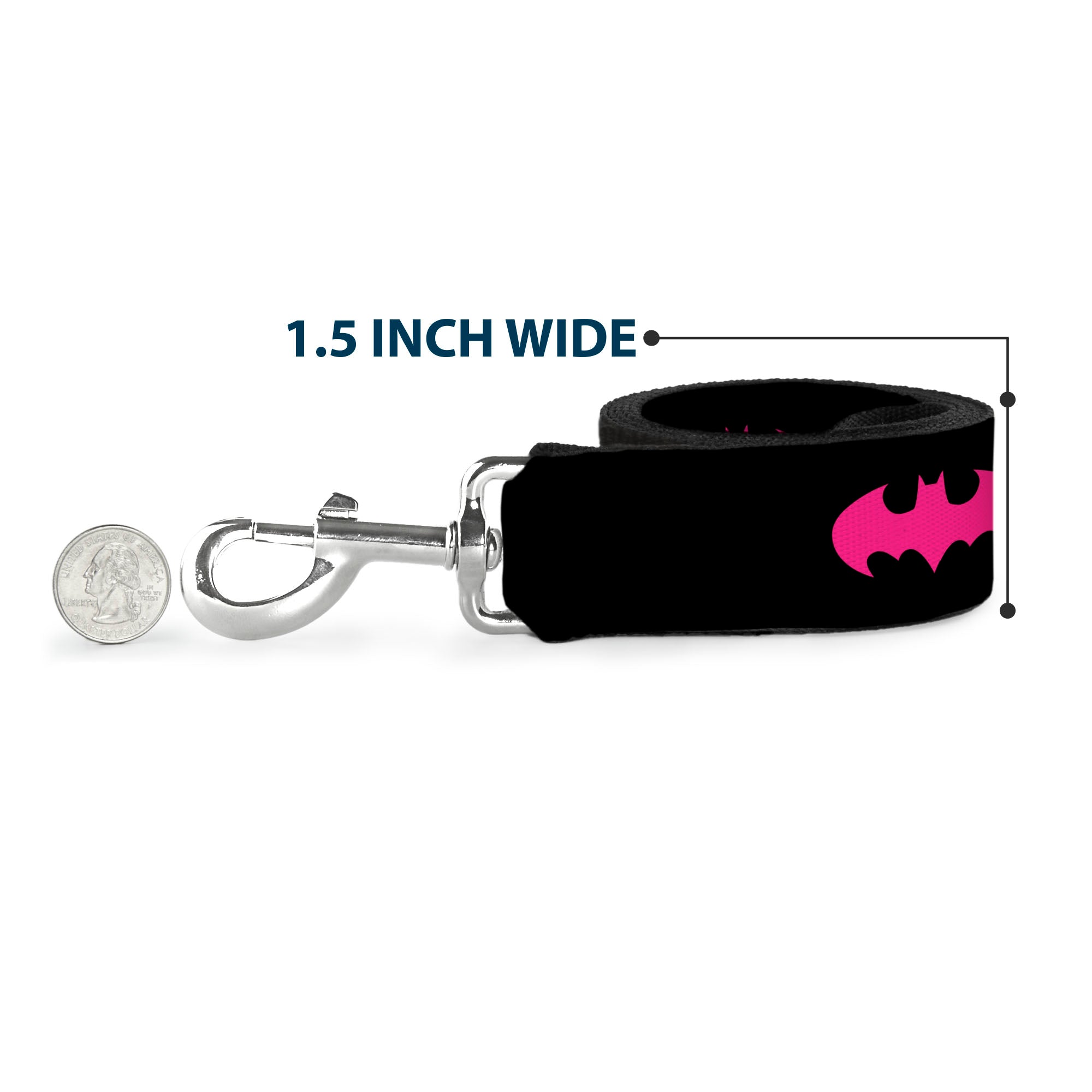 Dog Leash - Batman Signal Black/Fuchsia Dog Leashes DC Comics