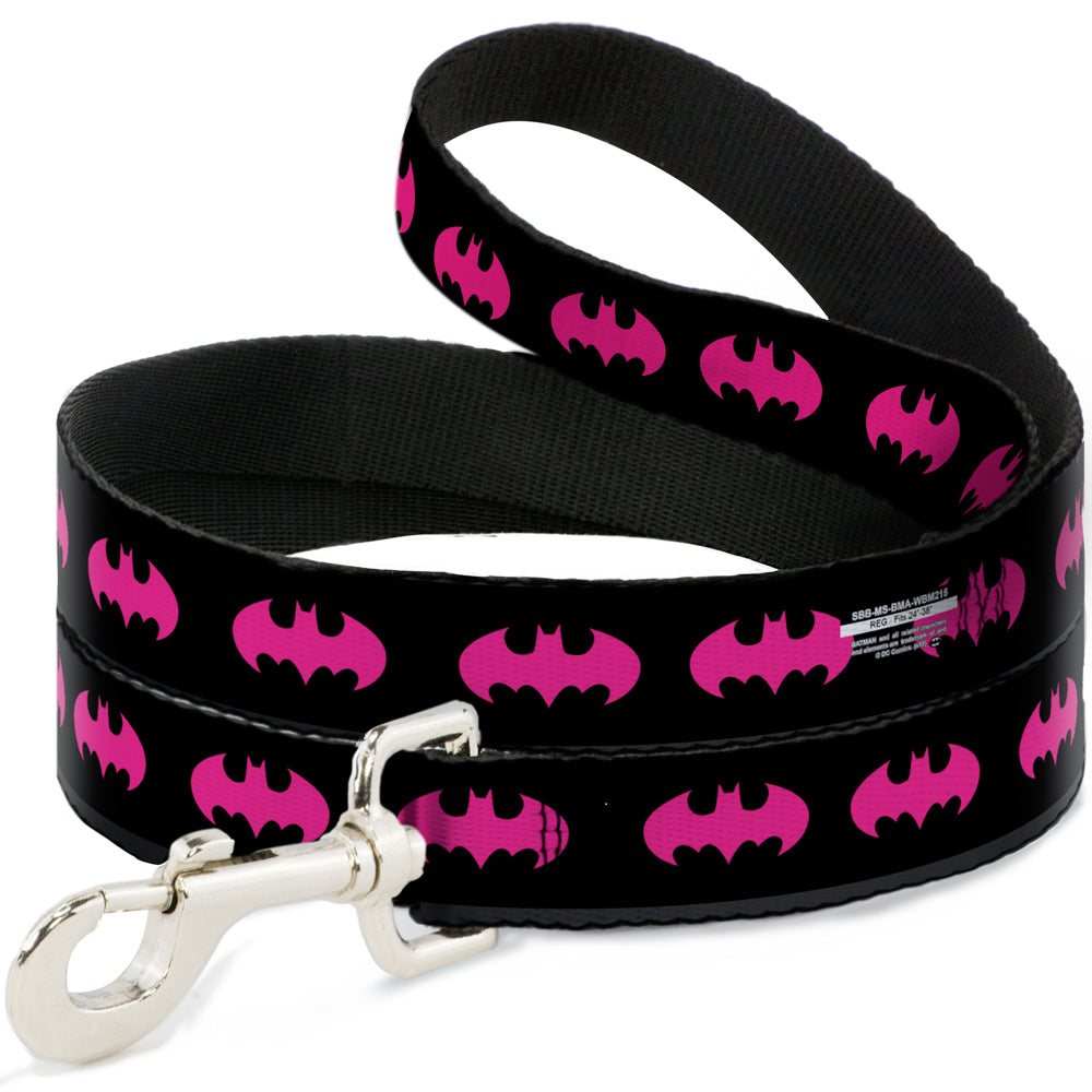 Dog Leash - Batman Signal Black/Fuchsia Dog Leashes DC Comics