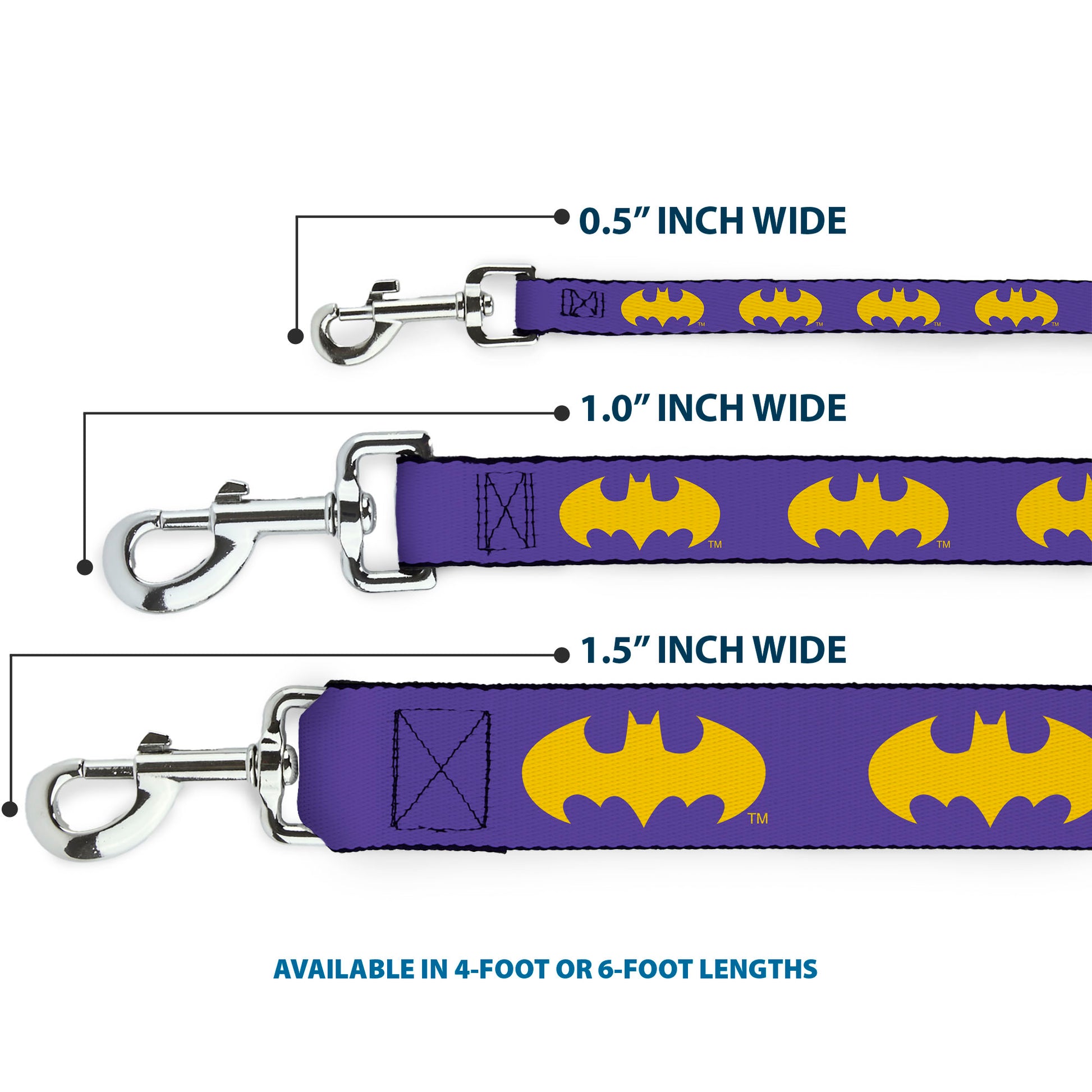 Dog Leash - Batman Signal Purple/Yellow Dog Leashes DC Comics