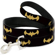 Dog Leash - DC League of Super-Pets Batman Bat Logo Black/Yellow Dog Leashes DC Comics