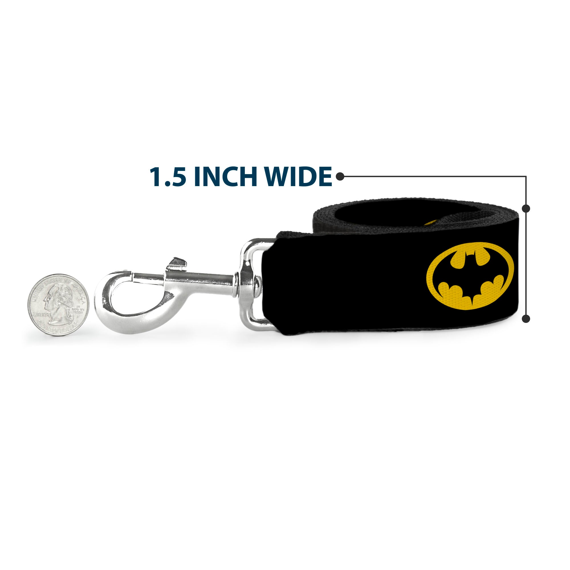 Dog Leash - Batman 1989 Logo Black/Yellow Dog Leashes DC Comics