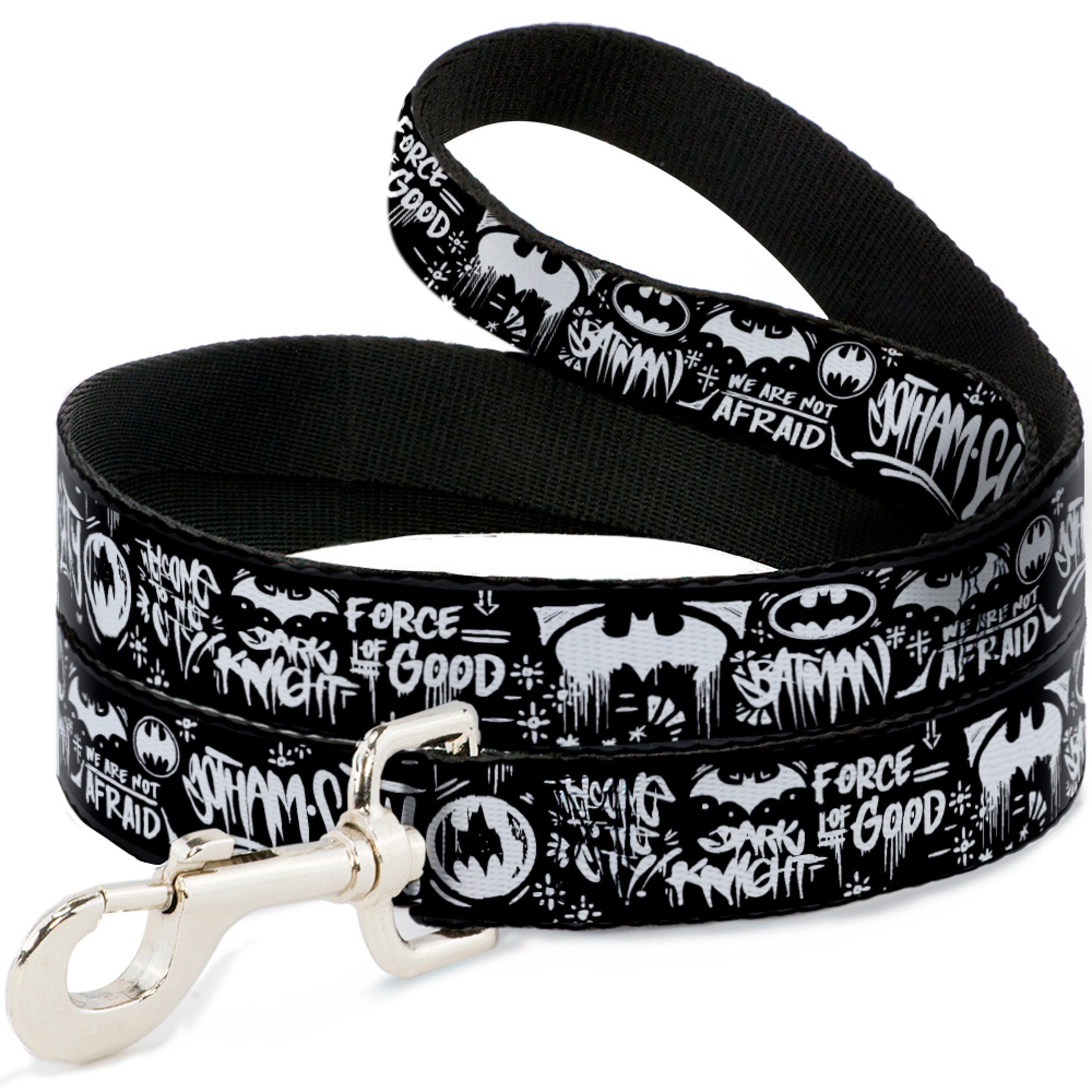 Dog Leash - Batman Gotham City Graffiti Collage Black/White Dog Leashes DC Comics