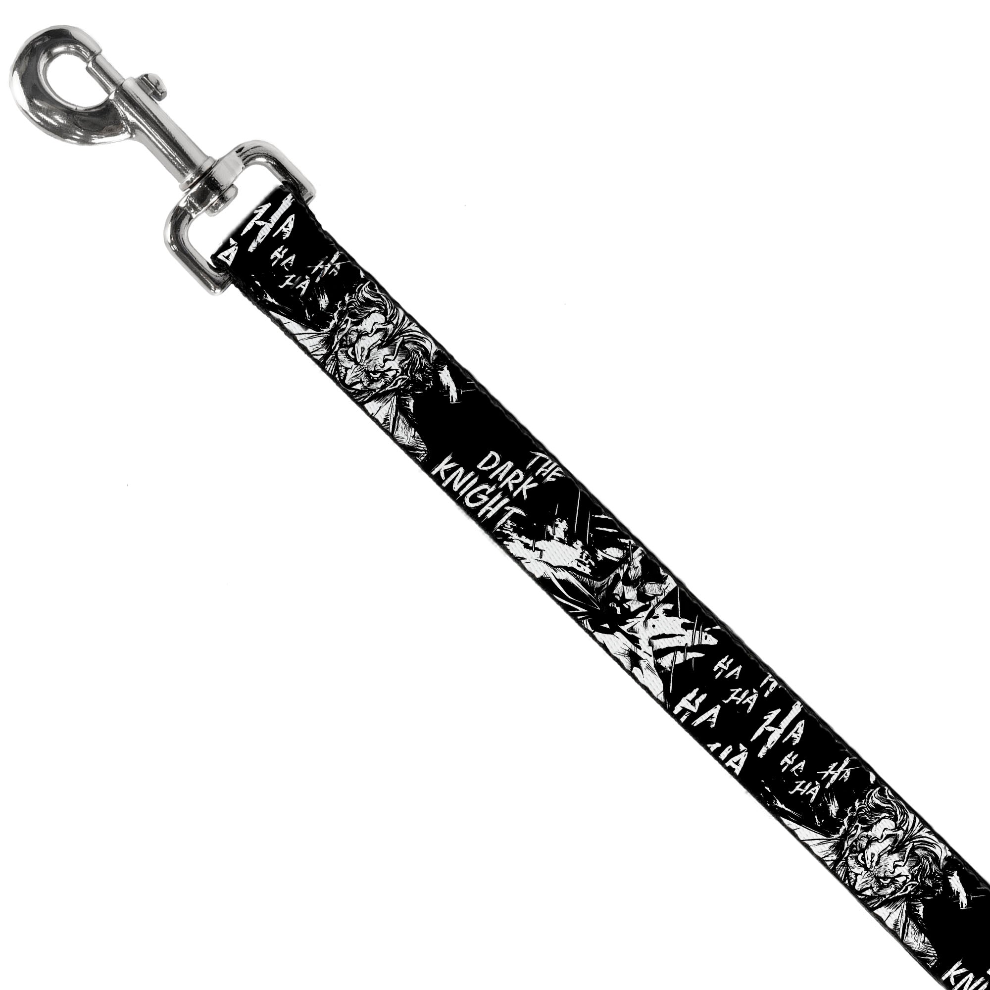 Dog Leash - Batman THE DARK KNIGHT and Joker Smiling Sketch Close-Ups Black/White Dog Leashes DC Comics