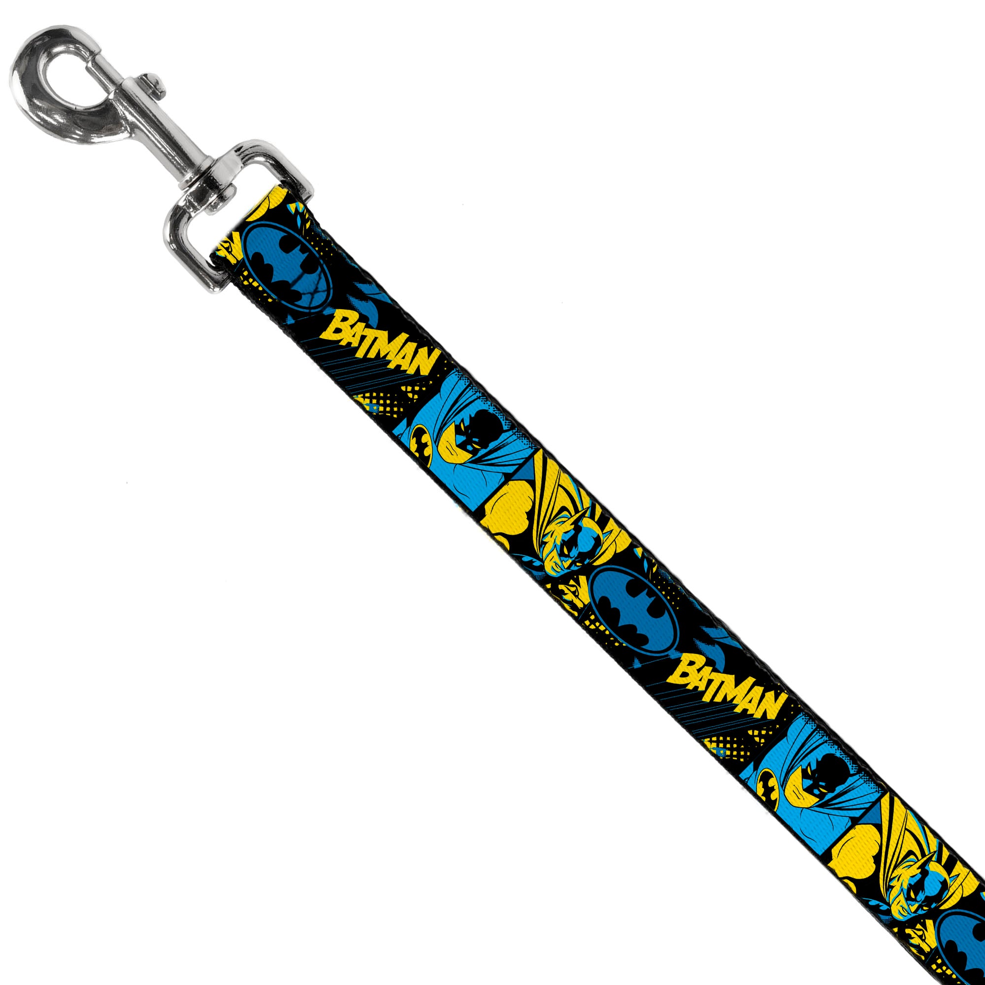 Dog Leash - BATMAN Poses and Logo Collage Black/Blue/Yellow Dog Leashes DC Comics