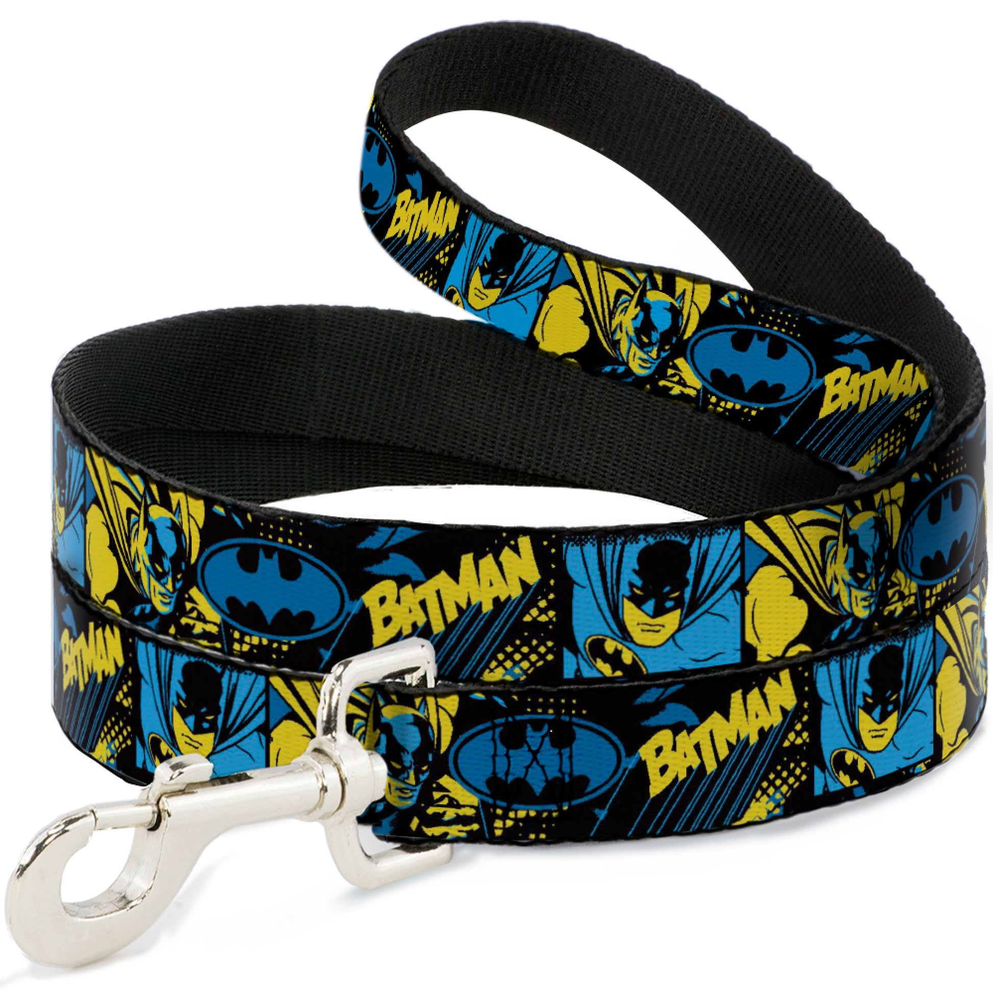 Dog Leash - BATMAN Poses and Logo Collage Black/Blue/Yellow Dog Leashes DC Comics