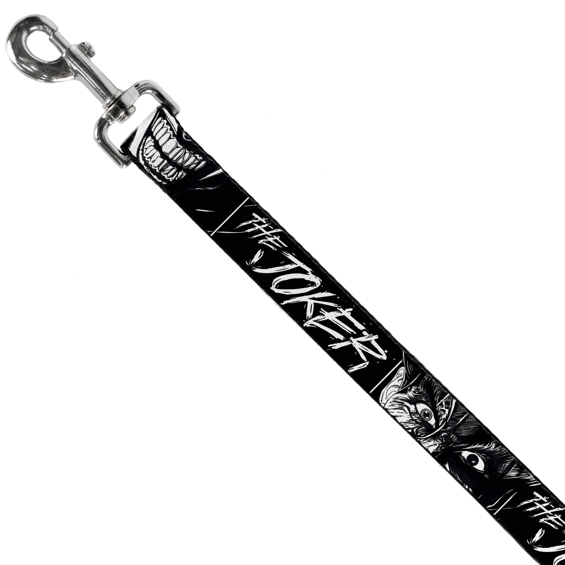Dog Leash - THE JOKER Smiling Eyes Sketch Close-Up Black/White Dog Leashes DC Comics