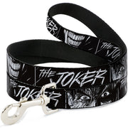 Dog Leash - THE JOKER Smiling Eyes Sketch Close-Up Black/White Dog Leashes DC Comics