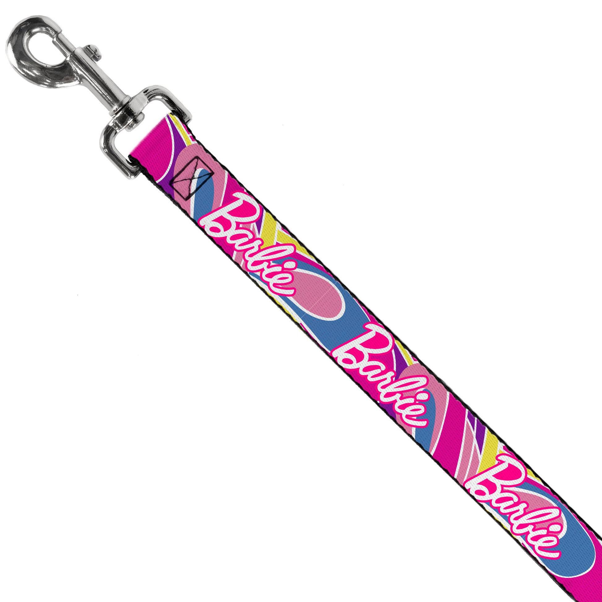 Dog Leash - BARBIE Script Signature Logo Abstract Multi Color/White Dog Leashes Barbie
