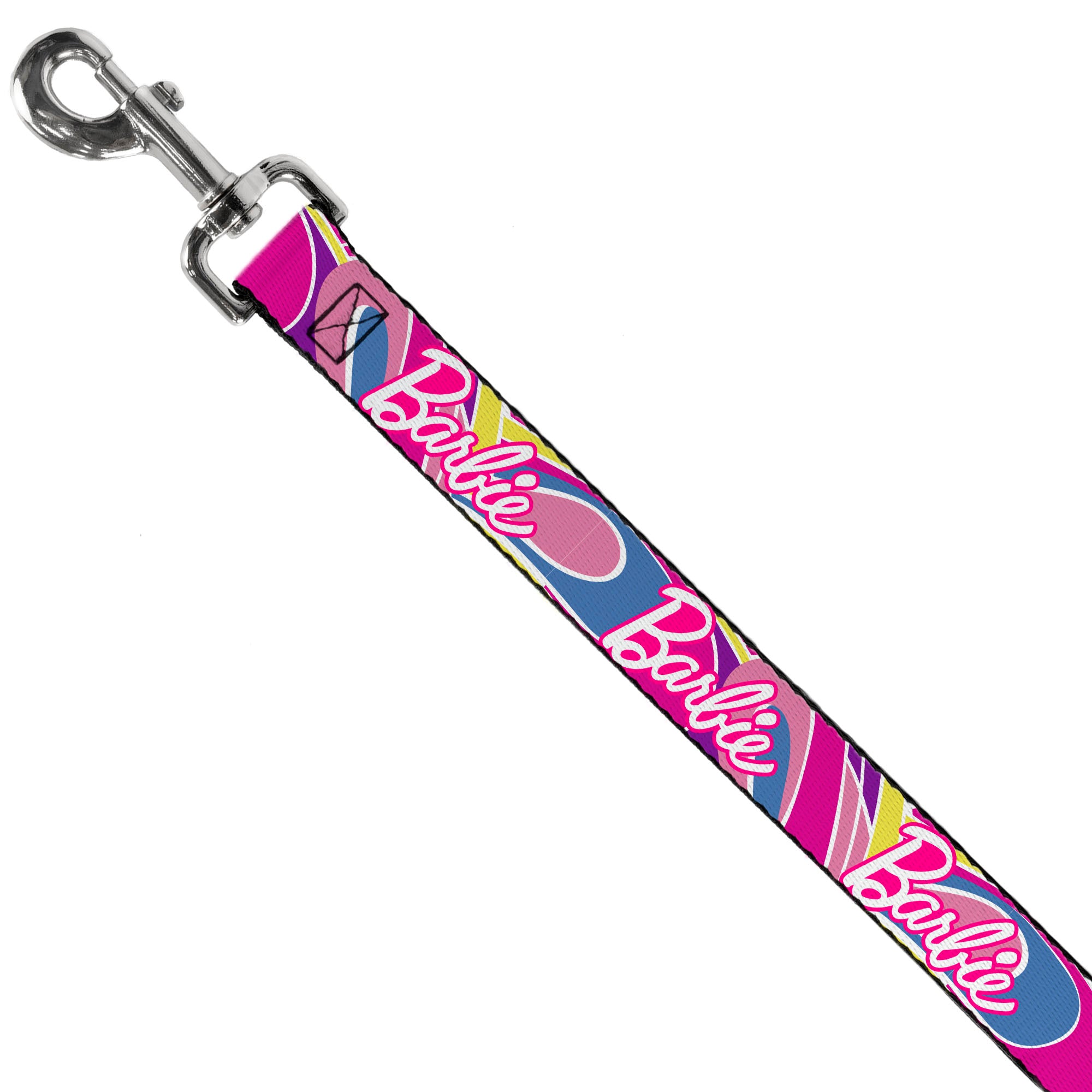 Dog Leash - BARBIE Script Signature Logo Abstract Multi Color/White Dog Leashes Barbie