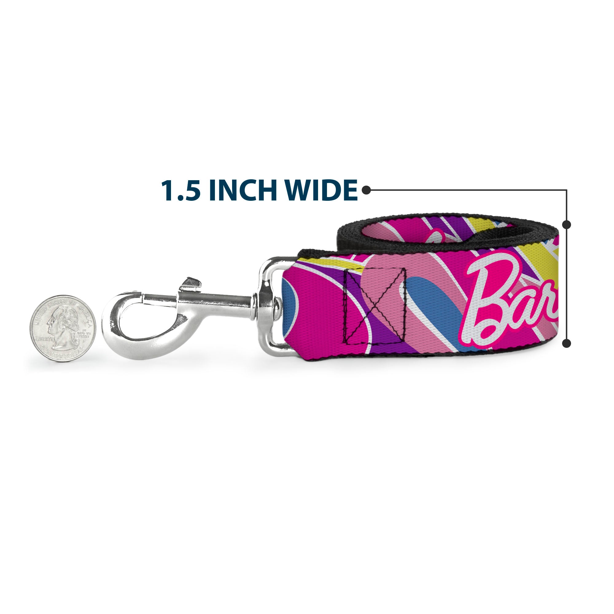 Dog Leash - BARBIE Script Signature Logo Abstract Multi Color/White Dog Leashes Barbie