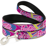 Dog Leash - BARBIE Script Signature Logo Abstract Multi Color/White Dog Leashes Barbie