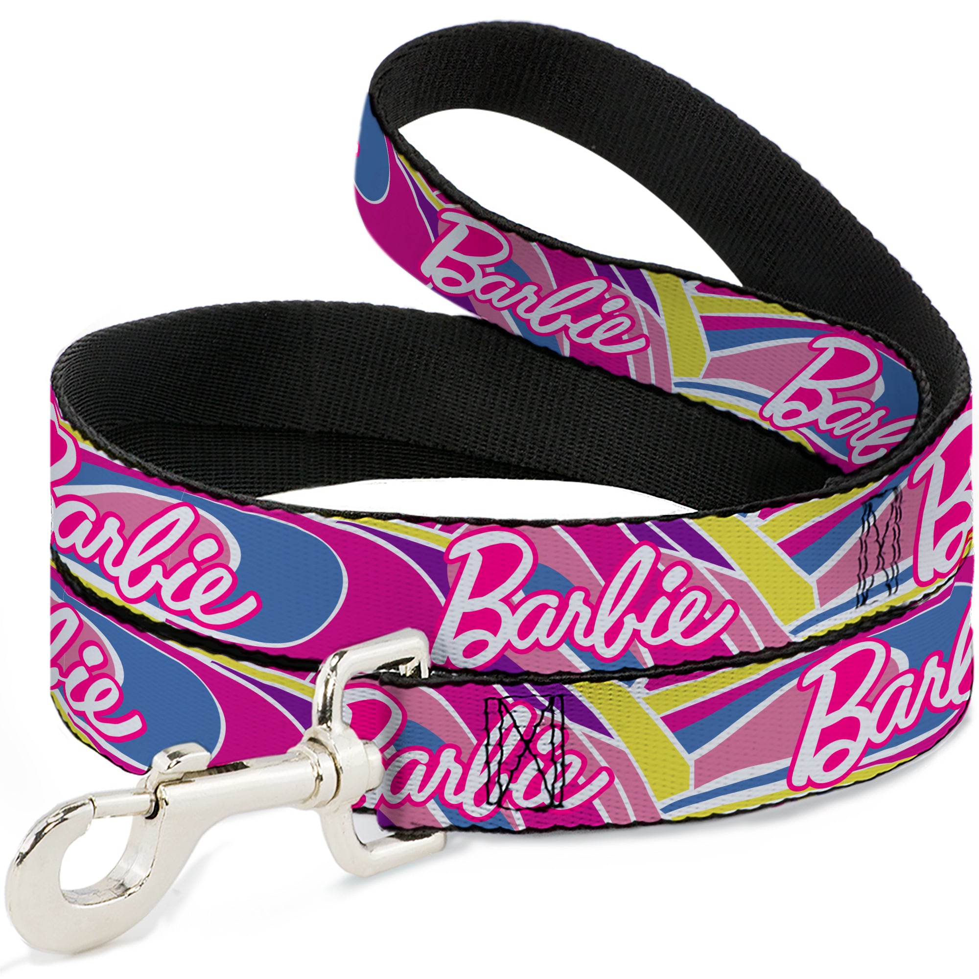 Dog Leash - BARBIE Script Signature Logo Abstract Multi Color/White Dog Leashes Barbie