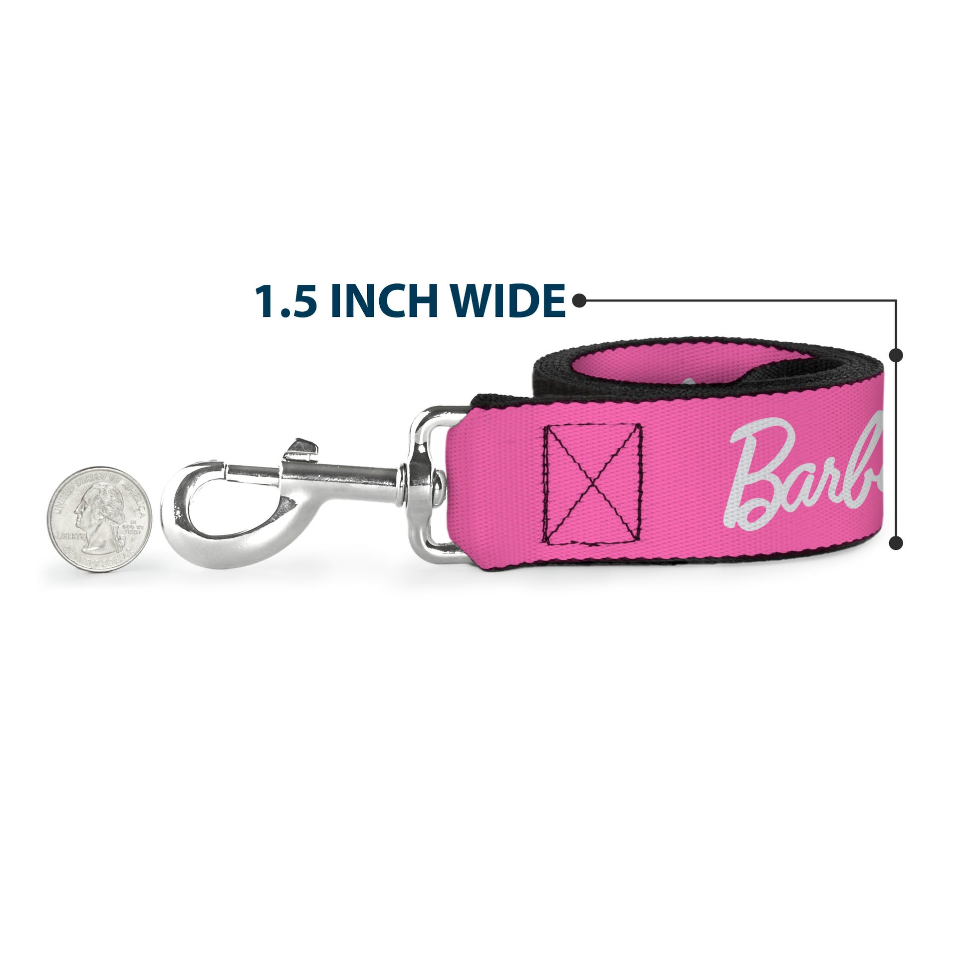 Dog Leash - BARBIE Script Signature Logo Pink/White Dog Leashes Barbie