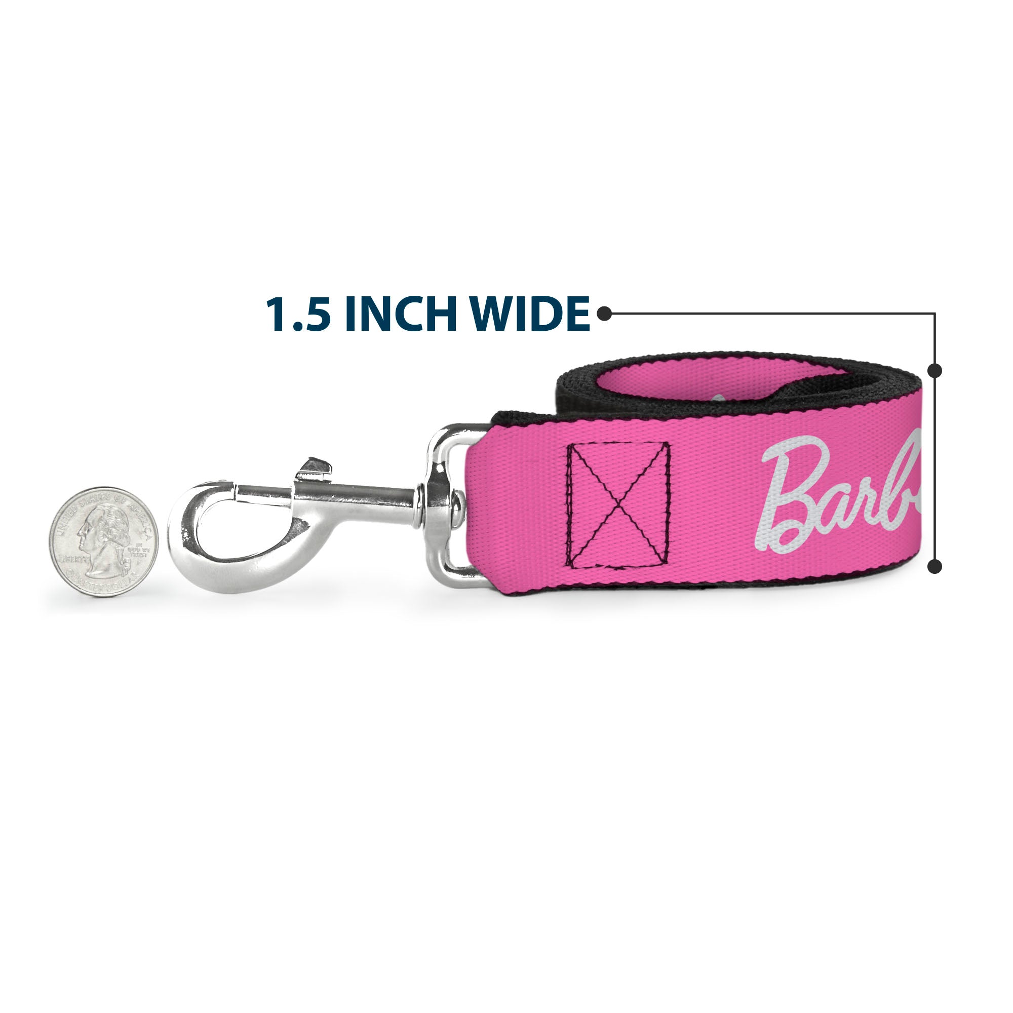 Dog Leash - BARBIE Script Signature Logo Pink/White Dog Leashes Barbie