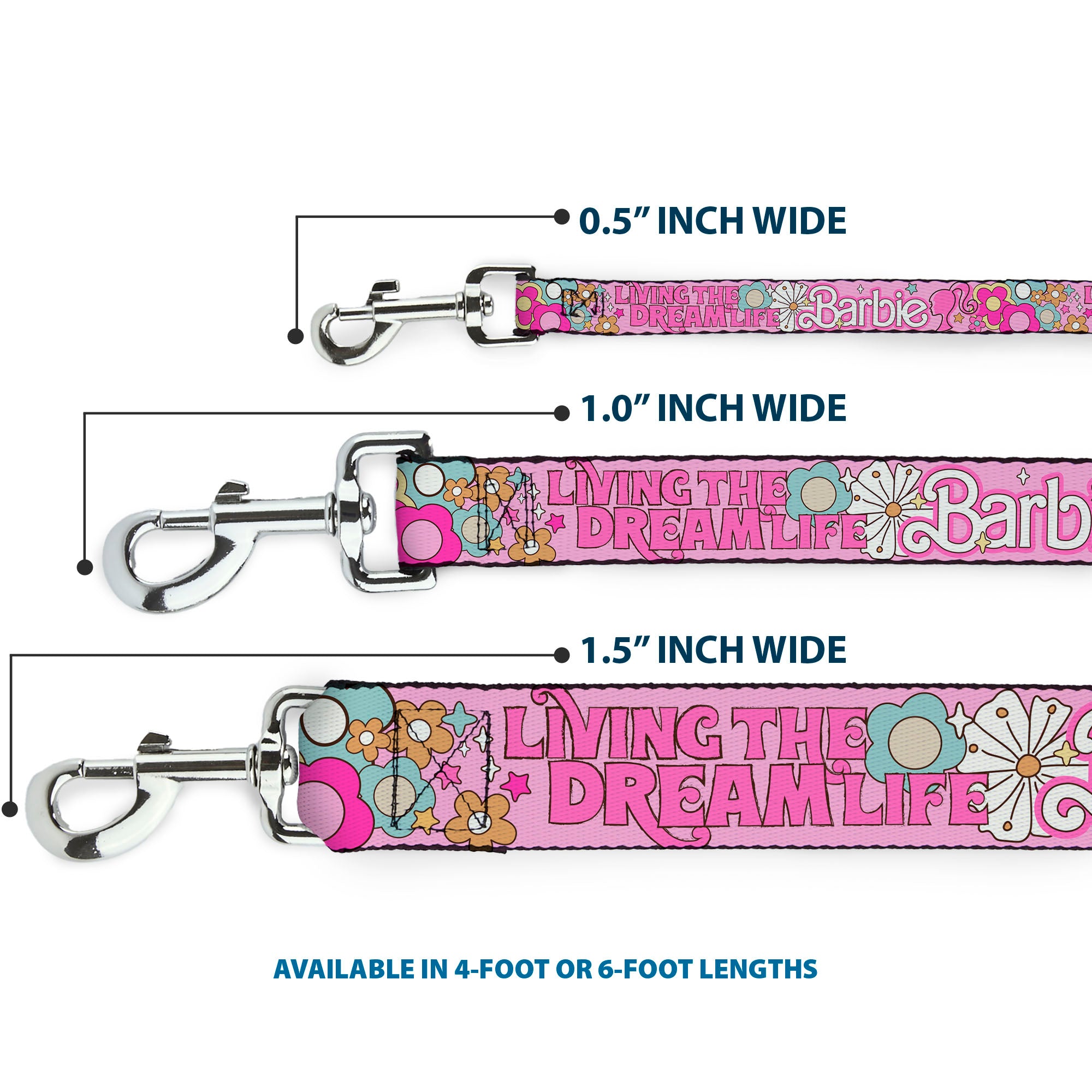 Dog Leash - BARBIE LIVING THE DREAM LIFE Icons Collage Pinks Dog Leashes Barbie