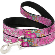 Dog Leash - BARBIE LIVING THE DREAM LIFE Icons Collage Pinks Dog Leashes Barbie