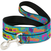 Dog Leash - BARBIE Eighties Icons Bright Blue/Multi Color Dog Leashes Barbie