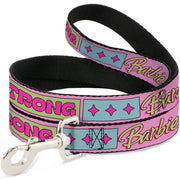 Dog Leash - BARBIE SMART BEAUTIFUL STRONG Icons Pink/Multi Color Dog Leashes Barbie