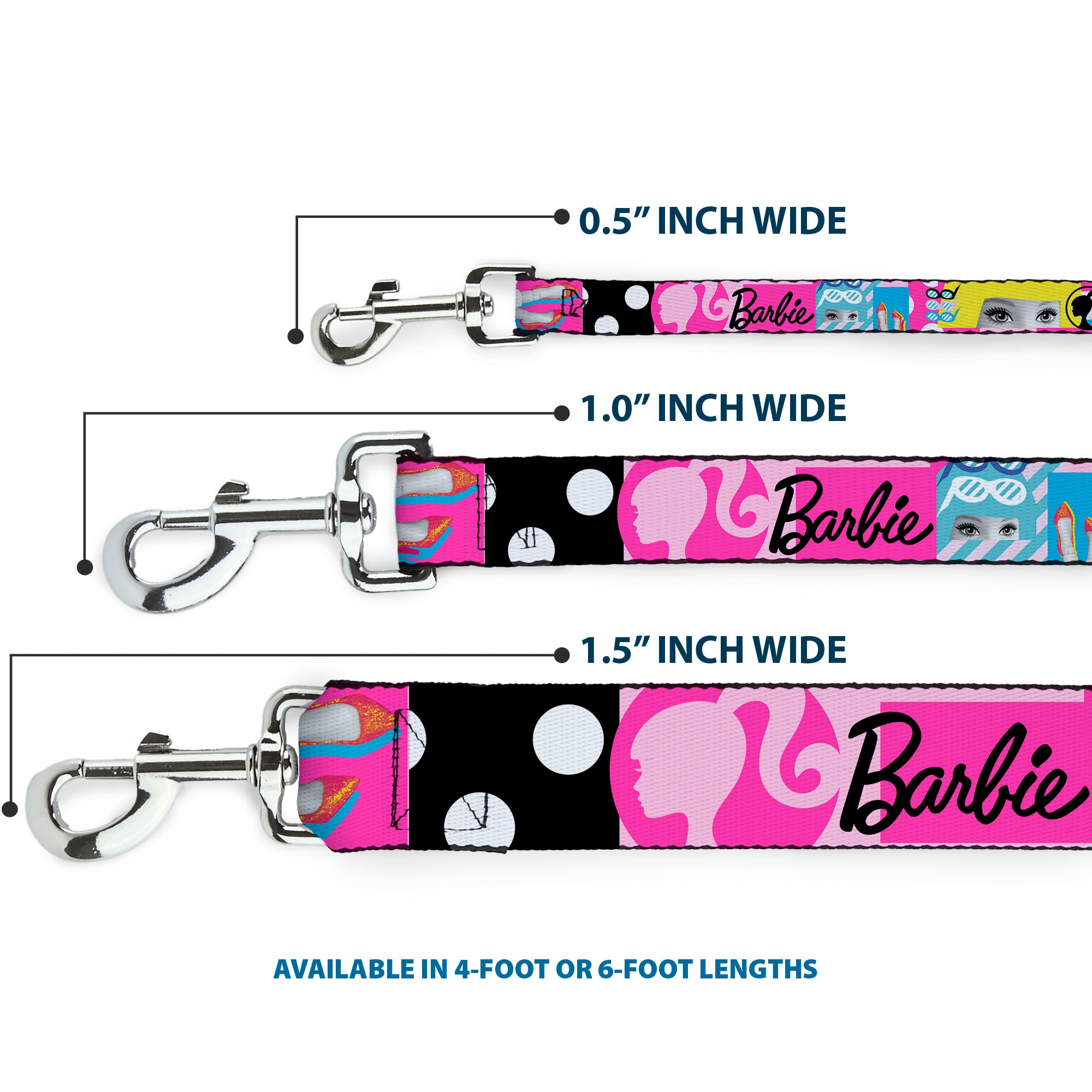 Dog Leash - BARBIE Accessory Icons Collage Multi Color Dog Leashes Barbie