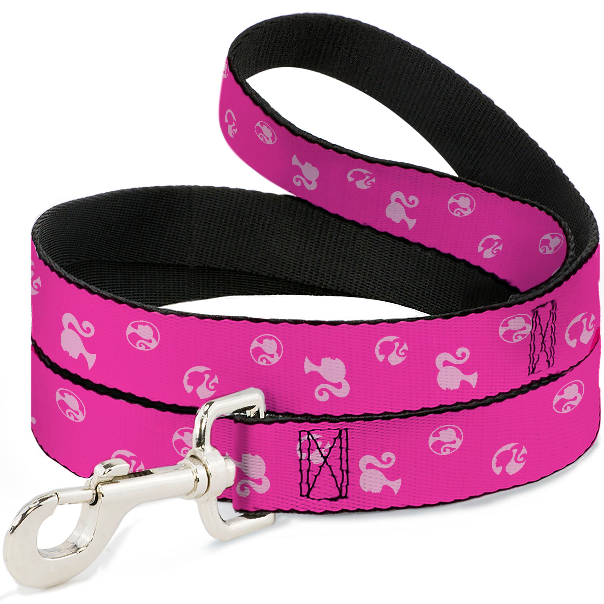 Dog Leash - Barbie Ponytail Silhouette Icon Scattered Pinks Dog Leashes Barbie