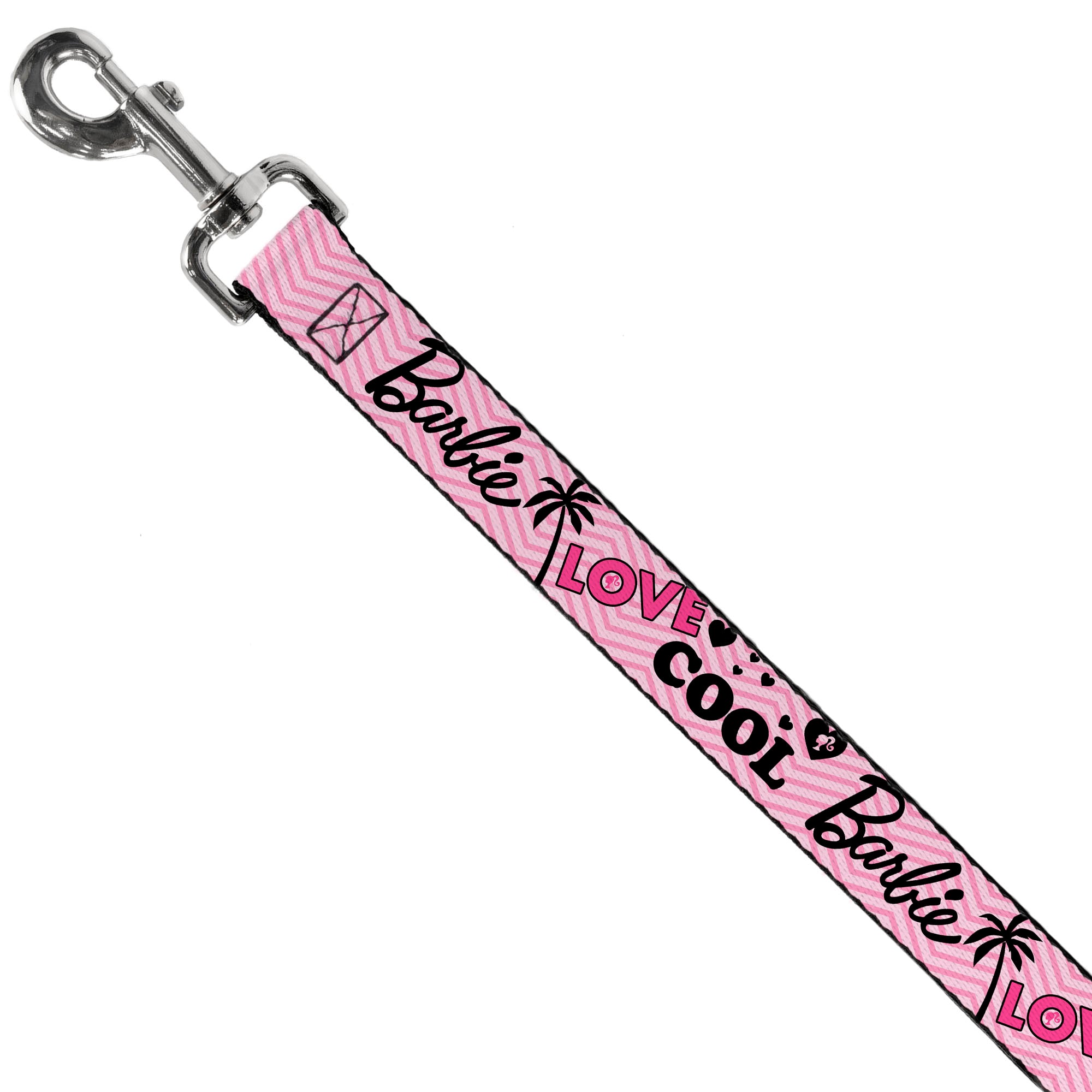 Dog Leash - BARBIE LOVE SHINE BRIGHT Chevron Striping Pinks Dog Leashes Barbie