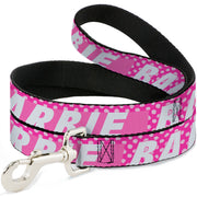 Dog Leash - BARBIE Text and Polka Dots Pinks/White Dog Leashes Barbie
