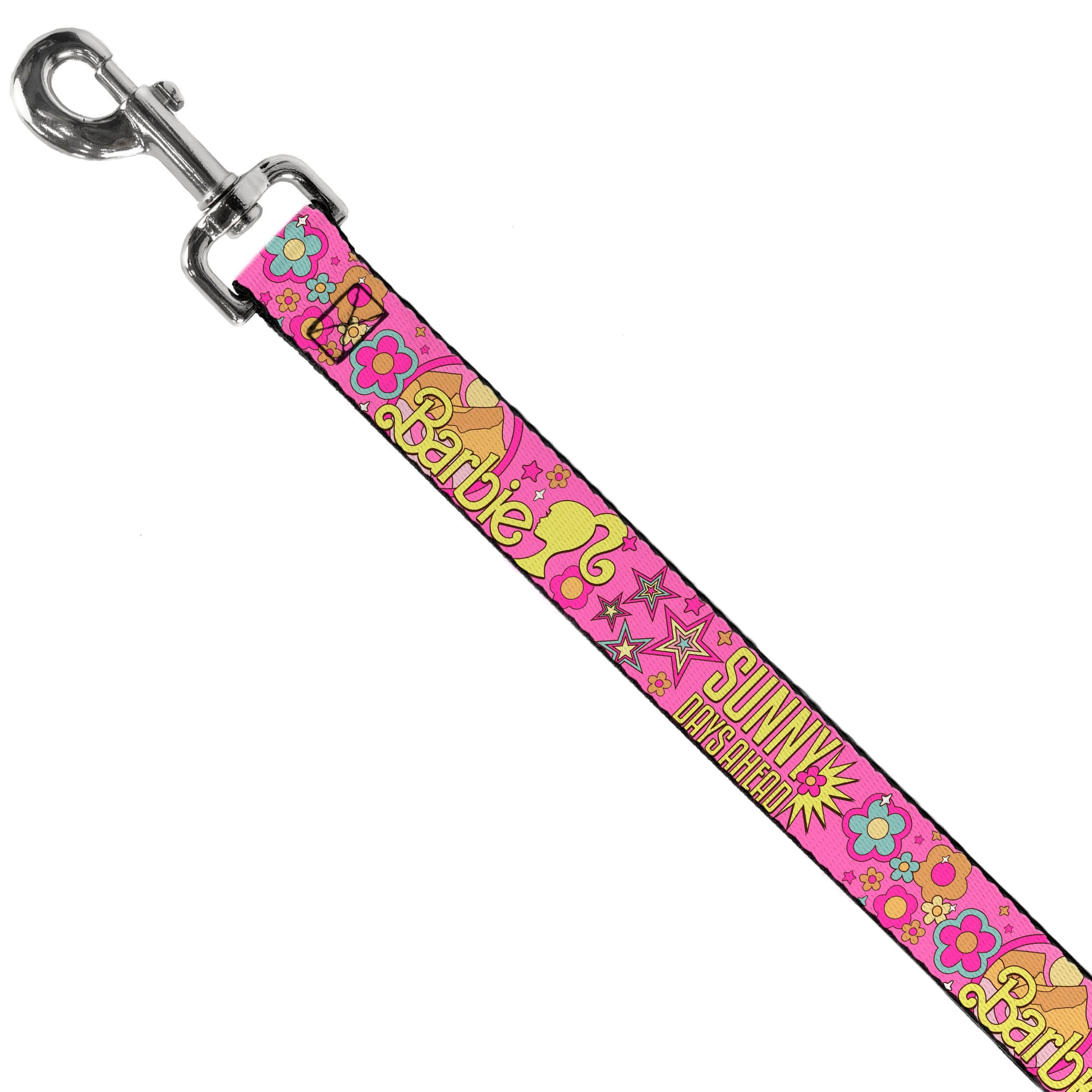 Dog Leash - BARBIE SUNNY DAYS AHEAD Icons Collage Pink/Multi Color Dog Leashes Barbie