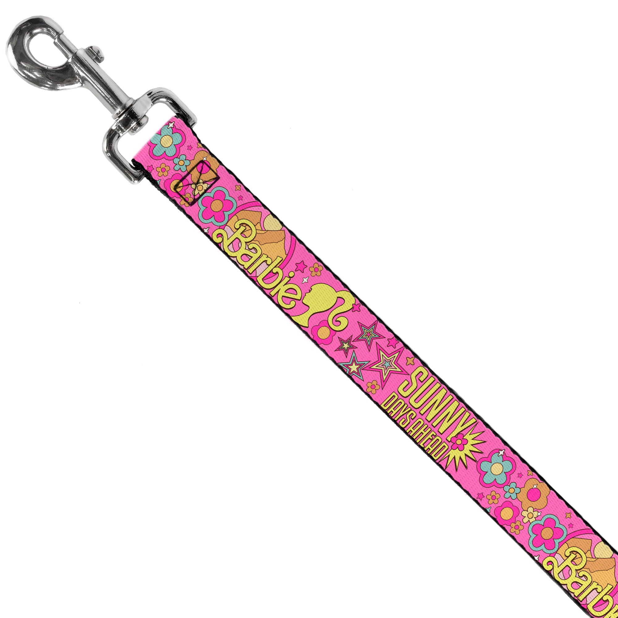 Dog Leash - BARBIE SUNNY DAYS AHEAD Icons Collage Pink/Multi Color Dog Leashes Barbie