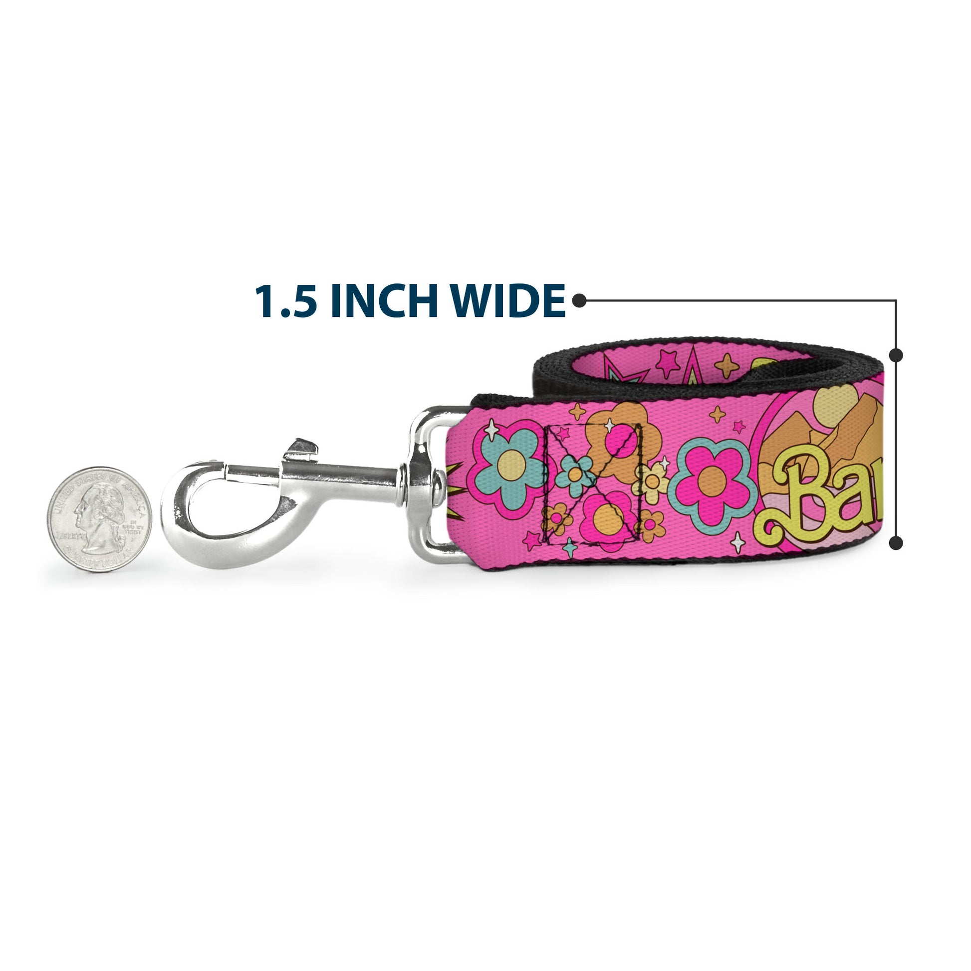 Dog Leash - BARBIE SUNNY DAYS AHEAD Icons Collage Pink/Multi Color Dog Leashes Barbie