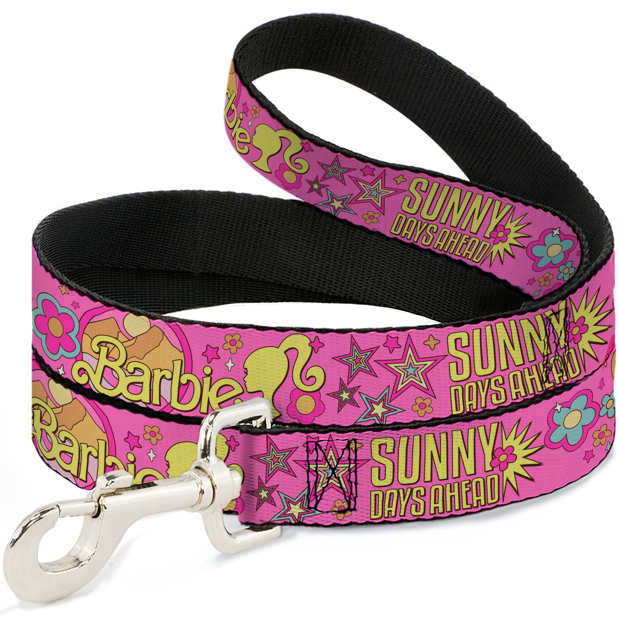 Dog Leash - BARBIE SUNNY DAYS AHEAD Icons Collage Pink/Multi Color Dog Leashes Barbie