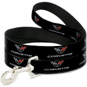 Dog Leash - CORVETTE C5 Logo Black/Gray/White/Red Repeat Dog Leashes GM General Motors