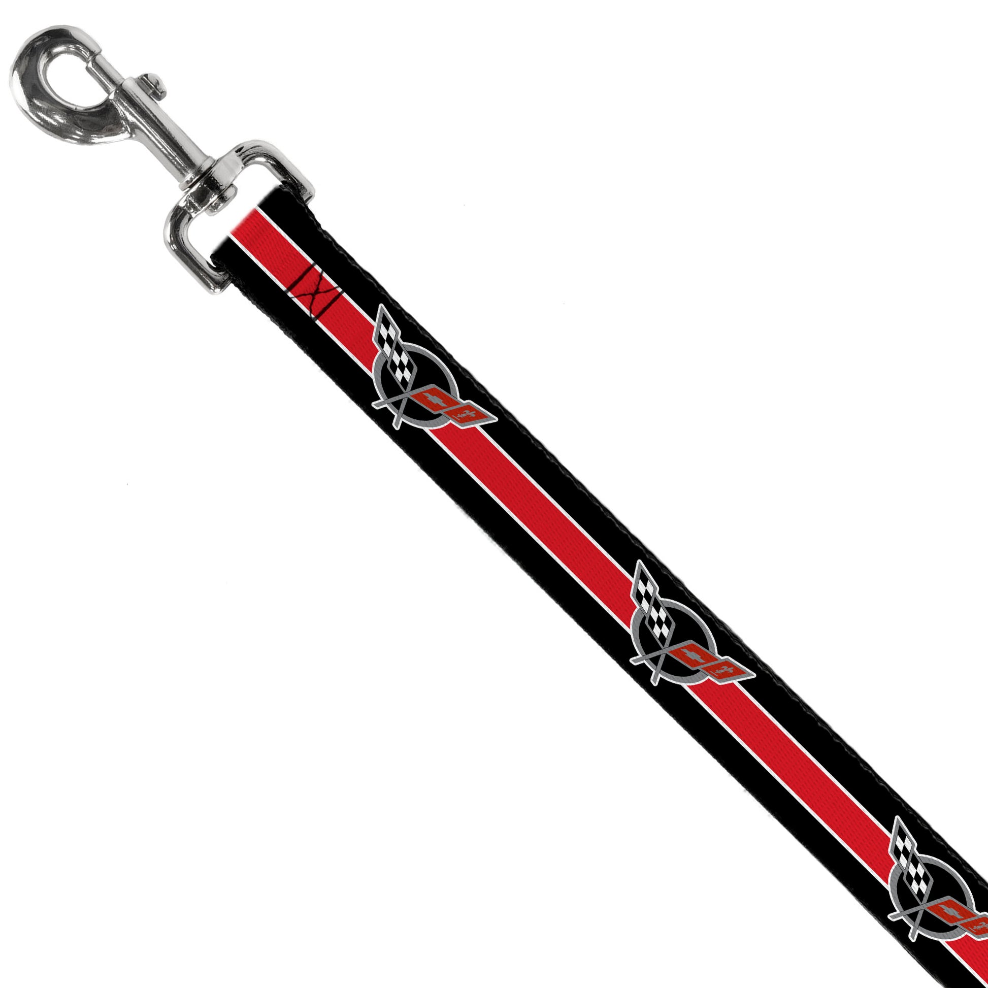 Dog Leash - CORVETTE C5 Logo/Stripe Black/White/Red/Gray REPEAT Dog Leashes GM General Motors