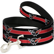 Dog Leash - CORVETTE C5 Logo/Stripe Black/White/Red/Gray REPEAT Dog Leashes GM General Motors