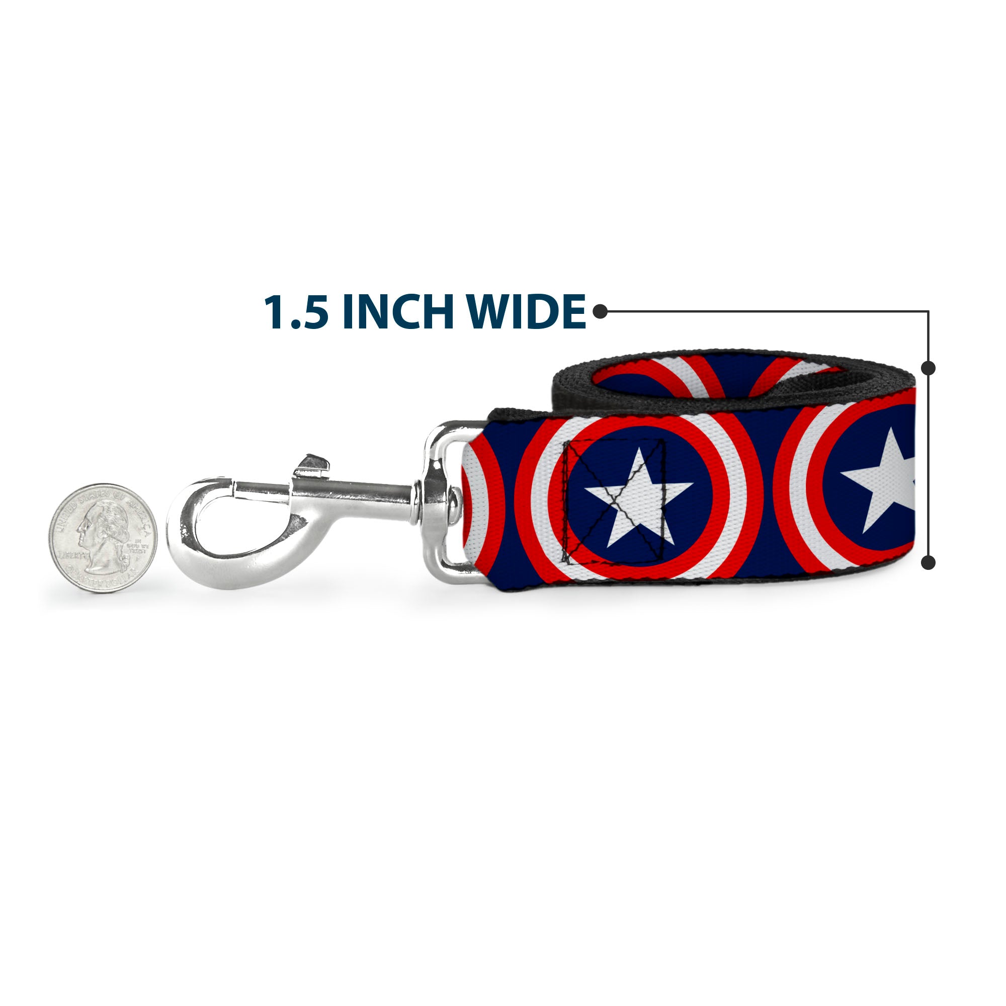 Dog Leash - Captain America Shield Repeat Navy Dog Leashes Marvel Comics
