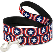 Dog Leash - Captain America Shield Repeat Navy Dog Leashes Marvel Comics