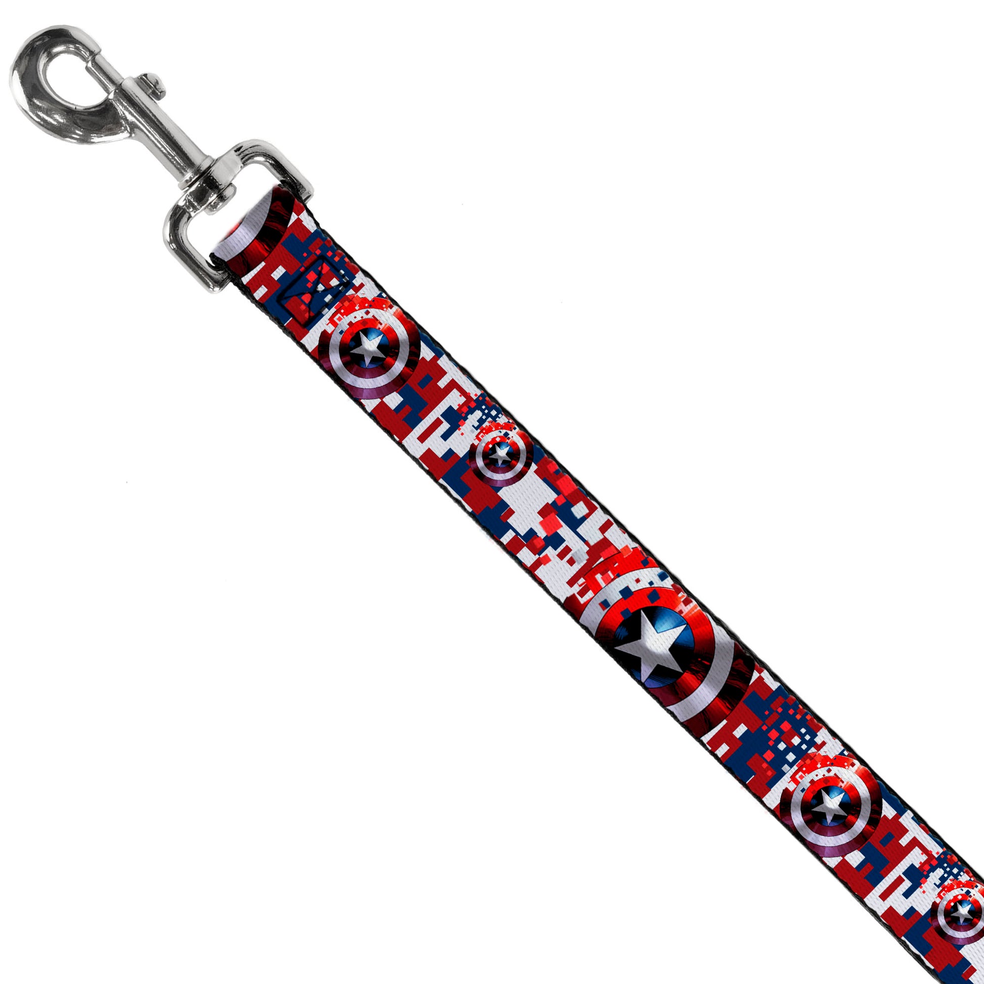 Dog Leash - Captain America Shield Digital Camo Blue/White/Red Dog Leashes Marvel Comics