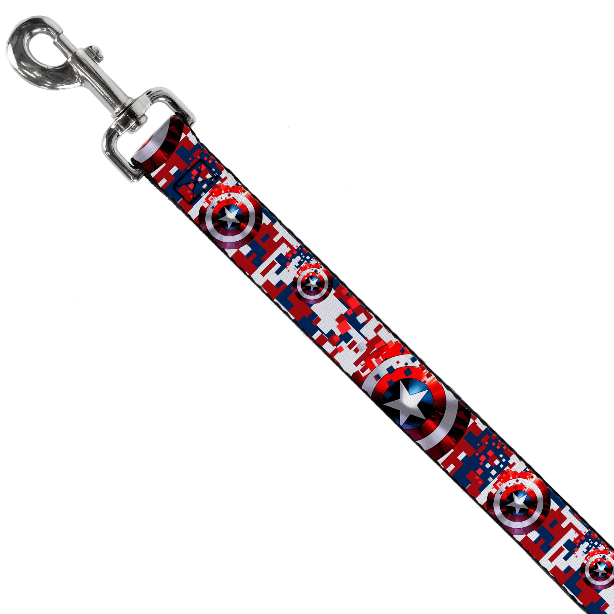 Dog Leash - Captain America Shield Digital Camo Blue/White/Red Dog Leashes Marvel Comics