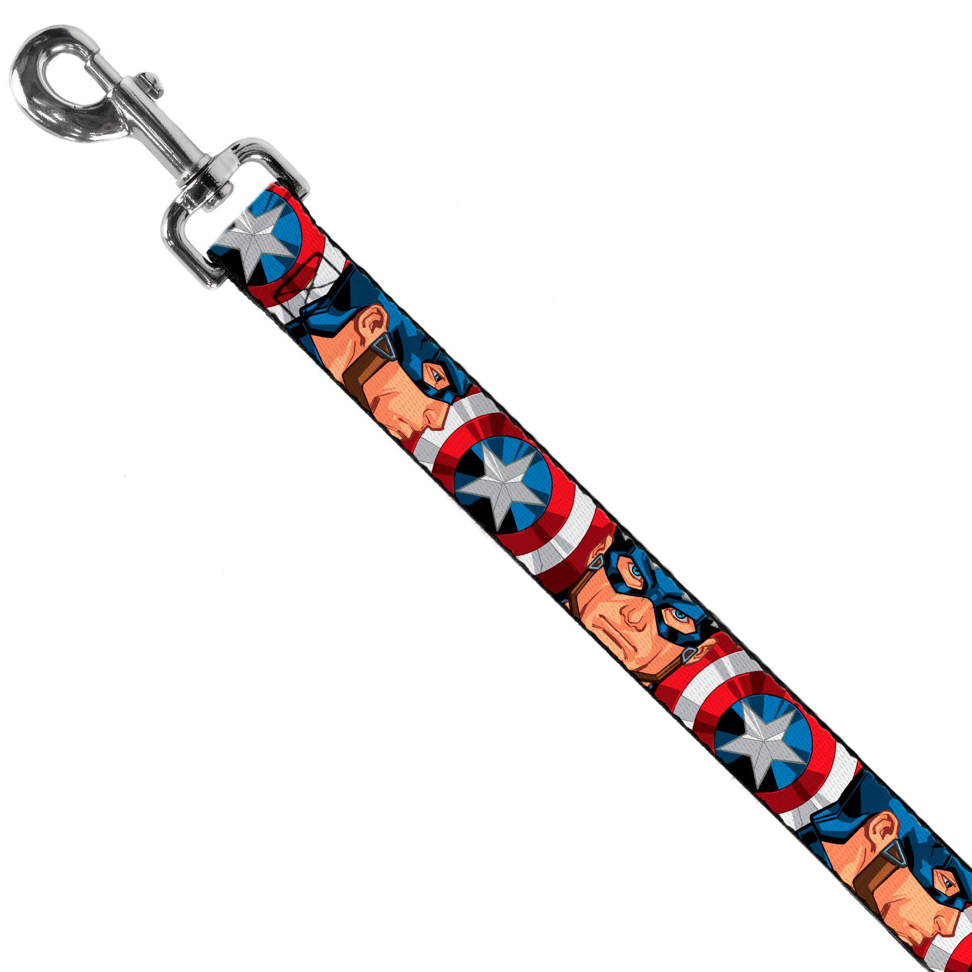 Dog Leash - Captain America Face Turns/Shield CLOSE-UP Dog Leashes Marvel Comics
