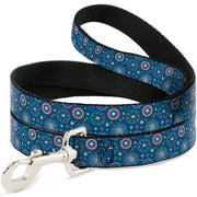 Dog Leash - Captain America Fireworks Icons Blue/Red/White Dog Leashes Marvel Comics