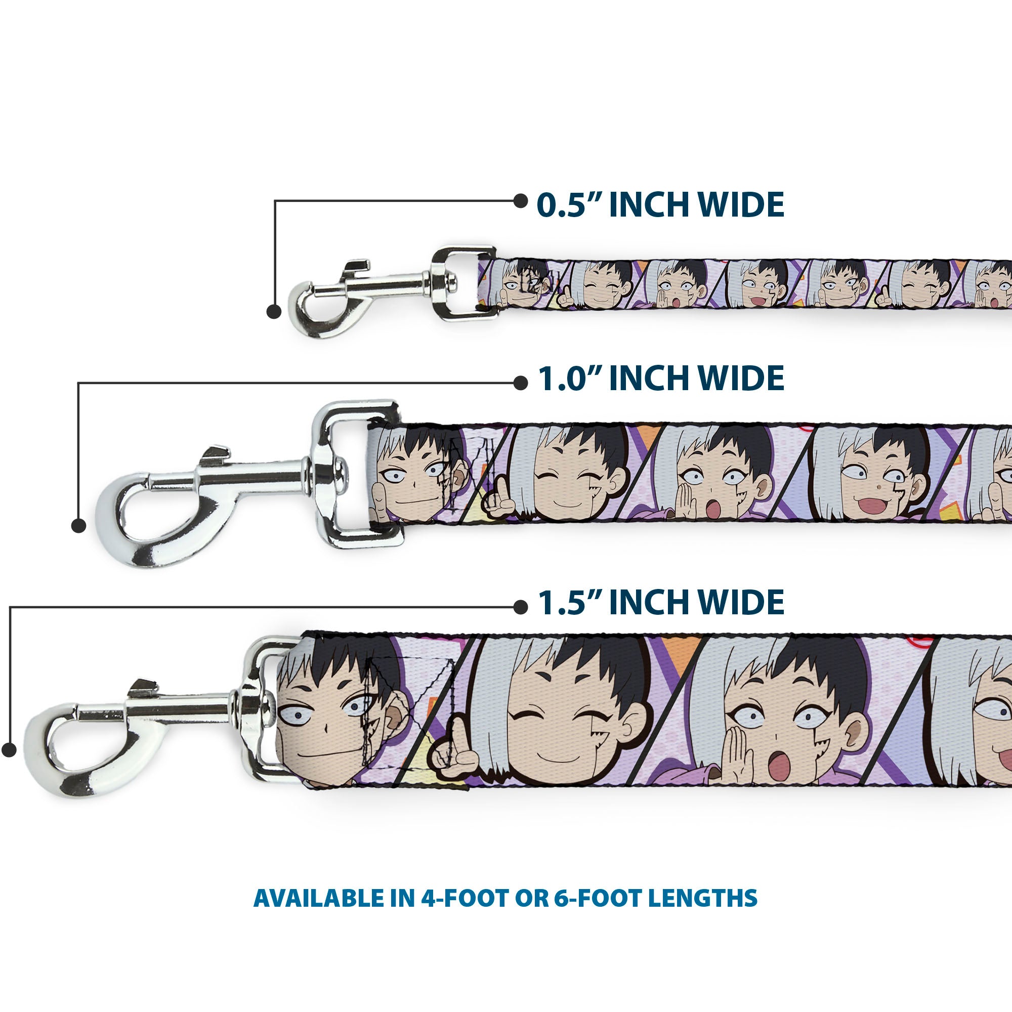 Dog Leash - Dr. Stone Chibi Gen Asagiri Expression Blocks Dog Leashes Dr. Stone