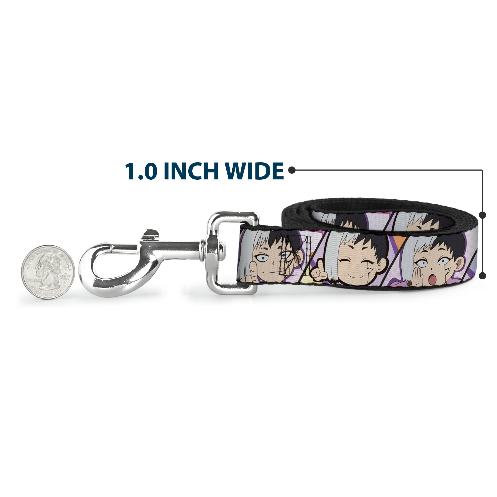 Dog Leash - Dr. Stone Chibi Gen Asagiri Expression Blocks Dog Leashes Dr. Stone