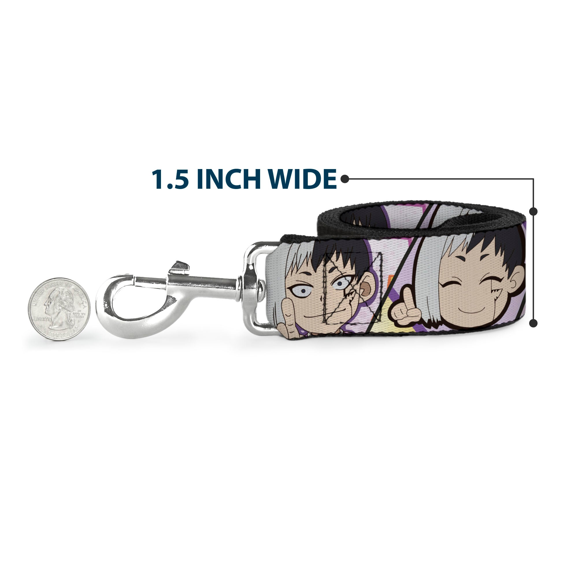 Dog Leash - Dr. Stone Chibi Gen Asagiri Expression Blocks Dog Leashes Dr. Stone