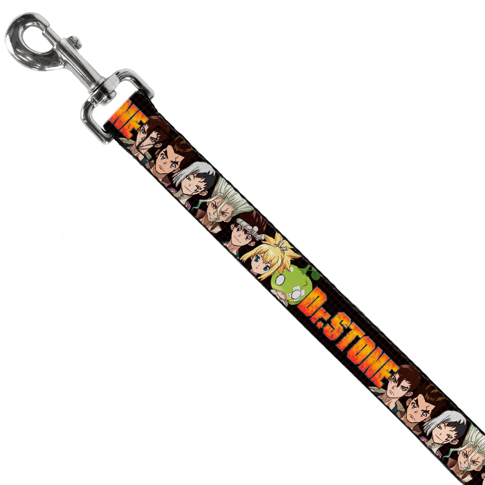 Dog Leash - DR. STONE Title Logo and Character Group Black Dog Leashes Crunchyroll