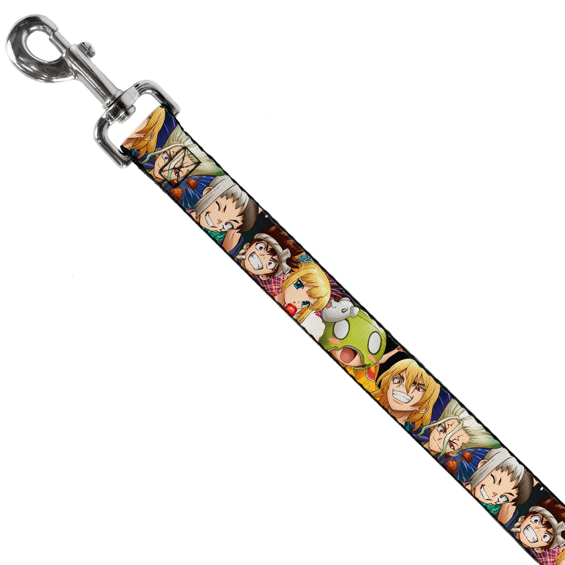 Dog Leash - Dr. Stone Character Group Faces Close-Up Dog Leashes Dr. Stone