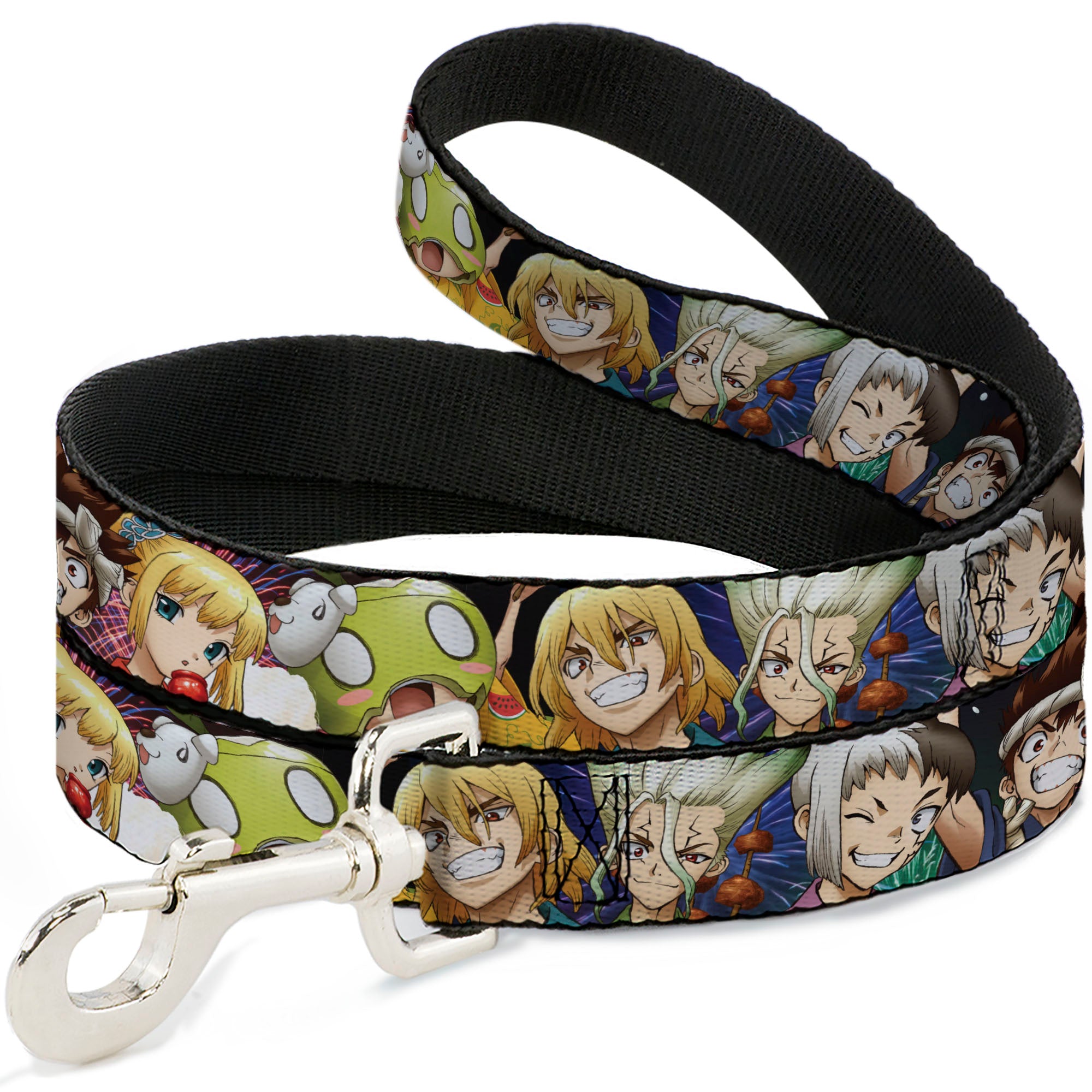 Dog Leash - Dr. Stone Character Group Faces Close-Up Dog Leashes Crunchyroll