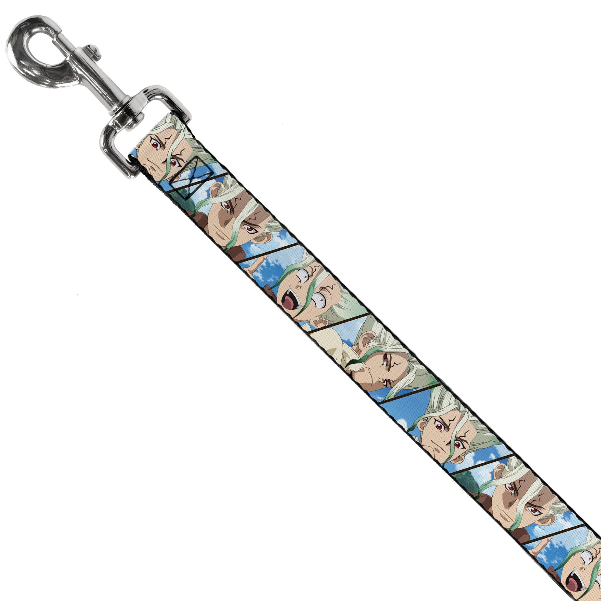Dog Leash - Dr. Stone Senku Ishigami Expression Blocks Blues Dog Leashes Dr. Stone