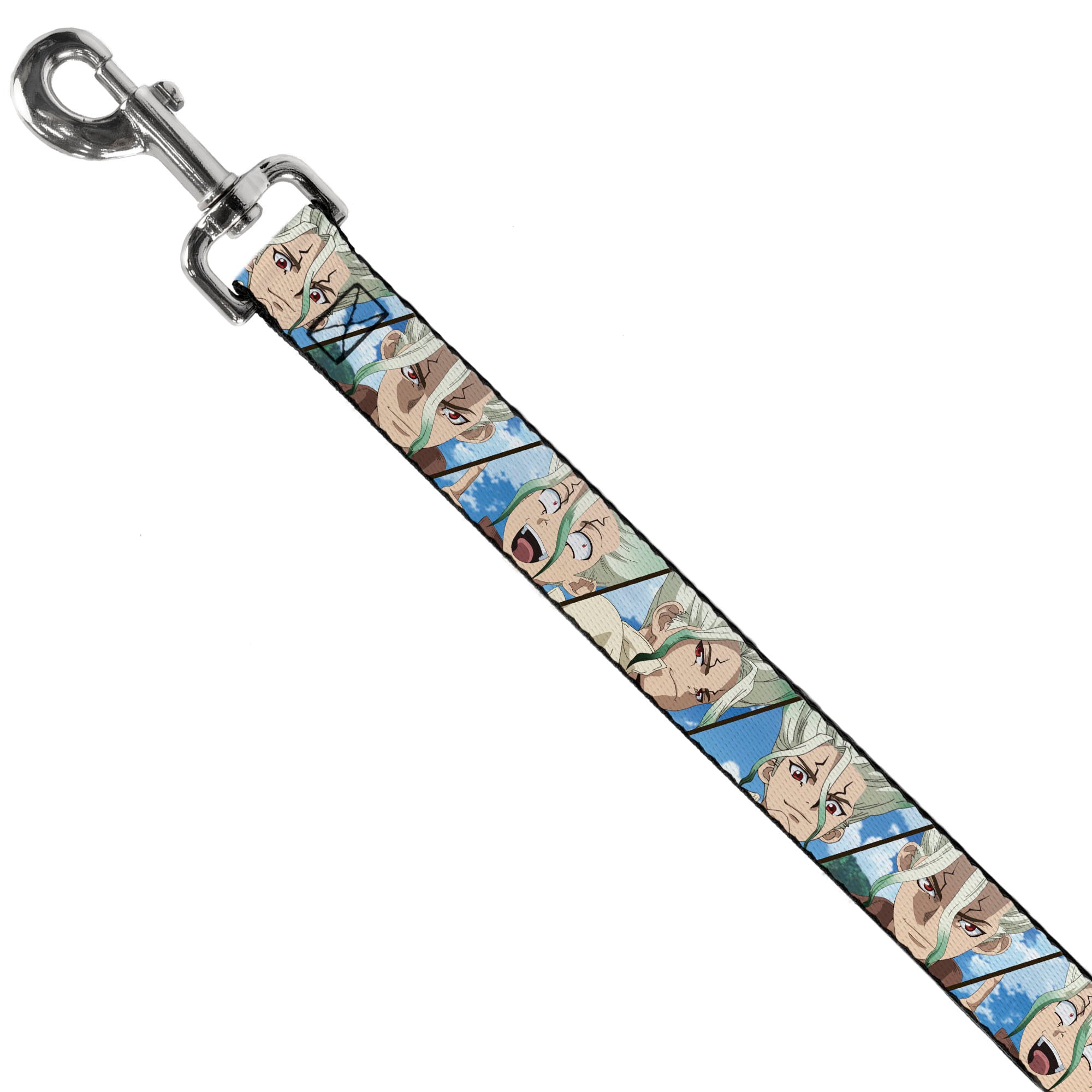 Dog Leash - Dr. Stone Senku Ishigami Expression Blocks Blues Dog Leashes Dr. Stone